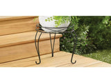 (2 pack) 13IN Round Matte Black Metal Plant Stand 04418743