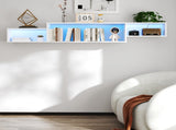 65.35in Wall Mounted Floating TV Stand with 20 Color LEDs and Charging Station W331P242457