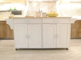 Kitchen Island & Kitchen Cart, Mobile Kitchen Island, Rubber Wood Top, Big & Adjustable Shelf Inside 65915500