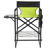 31" Tall Directors Chair with Footrest, 4Portable Bar Height Folding Camping Chair with Built-in Cup 57866918