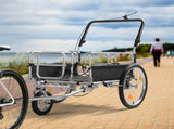 Q235 steel pipe 130*80*107cm bicycle trailer rack black 100kg cargo trailer with handrail 85722092