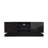 ZUN Stylish Functional TV stand with Color Changing LED Lights, Universal Entertainment Center, Black W33140081
