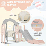 ZUN Toddler Slide and Swing Set 5 in 1, Kids Playground Climber Slide Playset with Telescope, 53058769