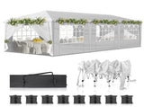 10x30ft Outdoor Pop Up Canopy, Portable Instant Canopy Tent with 8 Sidewalls for Outdoor Events 10270298
