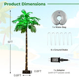 ZUN 6 feet Hawaiian style artificial palm tree with LED lighting 90796181