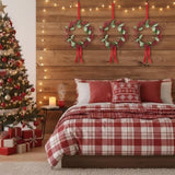3PCS Set Christmas Door Wreath with Pine Cones & Greenery 13" Red Berry Holly Wreath for Holiday 47289023