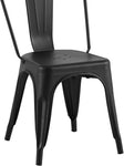 ZUN 2pc Modern Matte Black Finish Metal Dining Room Kitchen Bar Chairs Contemporary Aesthetic 18-inch B011P238552