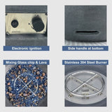 42 Inch Outdoor Concrete Propane gas Fire Pit bowl in Antique white color W2620P182362