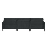 ZUN [New] 103.5*59" Modern L-shaped Sectional Sofa, 4-seat Velvet Fabric Couch Set with 23013217