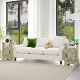 Farmhouse Nightstand Side Table, Wooden Rustic End Table, Tall Bedside Table with Electrical Outlets B082134939