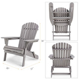 Wood Patio Chair for Garden Outdoor Wooden Folding Adirondack Chair Set of 2 Solid Cedar Wood 96785121