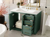 30'' Bathroom Vanity with Ceramic Sink Combo, Solid Wood Frame Bathroom Storage Cabinet, N710P191947F
