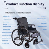 Aluminium multi-functional manual wheelchair. Hand brake. 24-inch quick detachable wheel. One-button W3121P298948