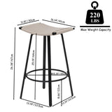 Counter Height Bar Stools Backless Handwoven Kitchen Dining Chairs with Round Footrest PVC Weaving W1757P277609