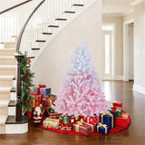 5ft Pink&White Xmas Tree - Flocked Snow-Melt Design, Sturdy Metal Stand, 456 Tips, Fireproof & 49245633