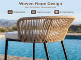2-Pack Outdoor Bar Stools with Removable Cushions, 400 LBS Weight Capacity Woven Rope Patio Chairs 78348492