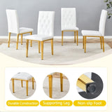 4 piece set of white armless dining chairs brings a touch of elegance and mystery to the dining area W1151131992