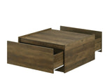 ZUN Travon 31.5"W Oak Finish Square Coffee Table with 2 Drawers B061P236762