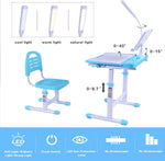 ZUN Desk for Kids Desk and Chair Set Kids Art Desk Drafting Table Desk Set with Adjustable Height, T3060P269033