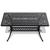 L58.27*W34.65-inch Cast Aluminum Patio Dining Table With Black Frame and Umbrella Hole W1710P166030