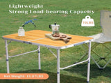 3ft Aluminum Alloy Folding Table wood grain color 07929518