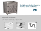 () Washbasin Cabinet with Barn-Style Doors and U-Shaped Shelving 24*18.5*33.5in 58860852