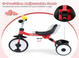 Toddler Tricycle with Rainbow LED Wheels, Foldable 3-in-1 Balance Bike with Carbon Steel Frame, 84993791
