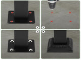 Handrails for Outdoor Steps, Wrought Iron Handrail Fits 1 or 3 Steps, Transitional Handrail with 44429222