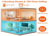 Portable Ceramic Space Heater,1500W Electric Heater with 90&degOscillation,Remote Control,12H 29240890