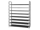 100cm Ultra Large Capacity 8 Layers Non-woven Fabrics & Steel Shoe Rack Black 39572006
