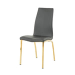 ZUN Modern PU seat dining chair Living room chair Upholstered chair, gold-plated metal legs design, W210P226025