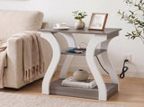 End Tables with Charging Station, 3-Tier Nightstand featuring USB, Type-C & Power Outlets, Black 32612293