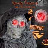8.5ft Halloween Grim Reaper Decoration - Sound-Activated Design, Glowing Eyes, Tattered Garb & 87215514