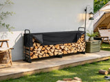 101" x 14" x 46" Firewood Rack with Waterproof Cover, 660lb Weight Capacity 1/2 Cord Outdoor Log 05805991
