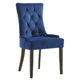 Blue and Weathered Oak Tufted Back Side Chairs B062P182745