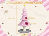 59in Large Tall Christmas Tree Cat Tower 2 Cat Condos & Scratching Post, Soft Fleece Cat Tree 91734077