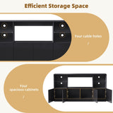 ON-TREND High Gloss TV Stand with LED Lights, Modern Sideboard with Large Storage Cabinet, Media N721P192849B