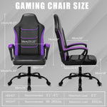 ZUN Video Gaming Computer Chair, Office Chair Desk Chair with Arms, Adjustable Height Swivel PU Leather 04151052