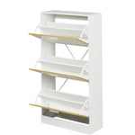 ZUN Shoe cabinet, with 3 upside down drawers, modern design, slender hidden shoe cabinet, can be placed W679P154754