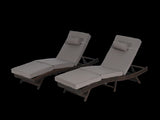 Outdoor Wicker Long Reclining Chair Set of 2 , Wicker Reclining Lounge Chair Lawn Sunbathing Chairs 32993251