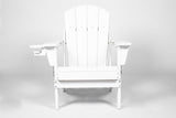 Folding Adirondack Chair with Side Table, 3-Piece Adirondack Chair Set, White W2103P254616