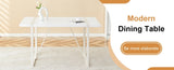 Industrial rectangular MDF Cream style dining table for 4-6 people with 1.5 inch thick MDF top and W1151P195673