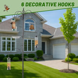 93inch Iron Bird Feeder With Six Hooks, Bird Feeder Black Courtyard 44782895