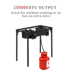 ZUN Outdoor Camp Stove High Pressure Propane Gas Cooker Portable Cast Iron Patio Cooking 01255491