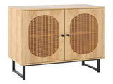 Natural PE Rattan Buffet Cabinet with 3-Level Adjustable Shelf, Boho Style & Soft-Close Hinges 77001885