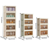 19.69" Side Wide Folding Storage Cabinet ,4 Tiers,19.69"11.81"40.55",Collapsible Storage Bins with W2873P207556