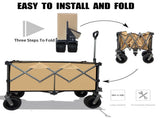 Collapsible Folding Wagon, Push Pull Foldable Beach Wagon Cart W321P189915