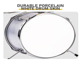 14"x10" 5-Pieces Junior Kids Drum Set Kit Pedal Drum Stick Wrench Drum Stool Silver 96527126