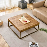 ZUN Modern rectangular coffee table, dining table. MDF desktop with metal legs. Suitable for restaurants W1151119521