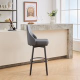 ZUN swivel bar & couter stool, 24"&30" adjustable, Fabric color Dark grey W1805P166962